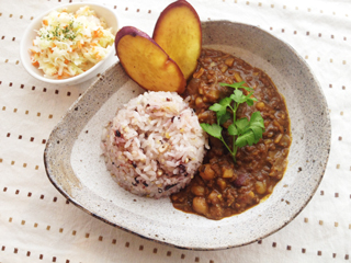 レンコンとひよこ豆のキーマカレー